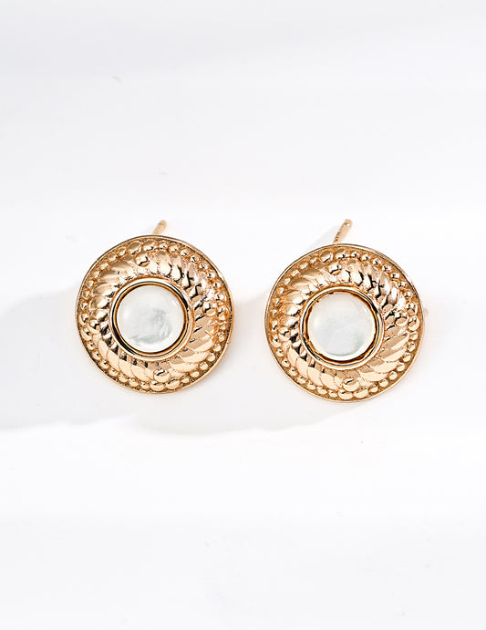 925er Silber-Ohrringe mit echtem Perlmutt im Antik-Design