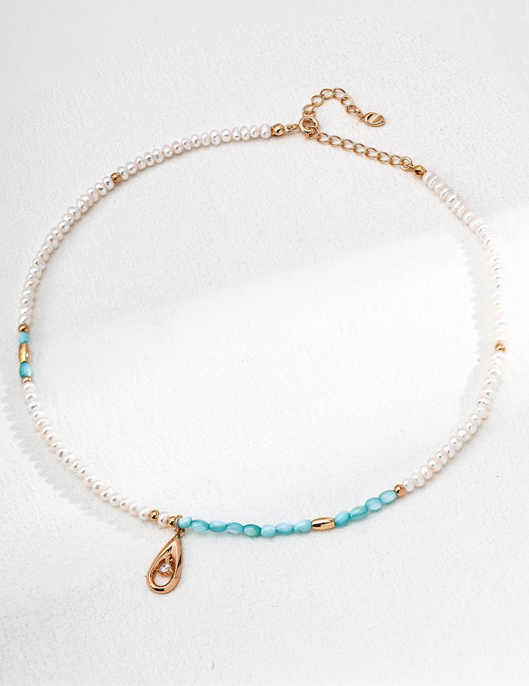 Kette mit natürlichen Perlen, Perlmutt & Zirkonia