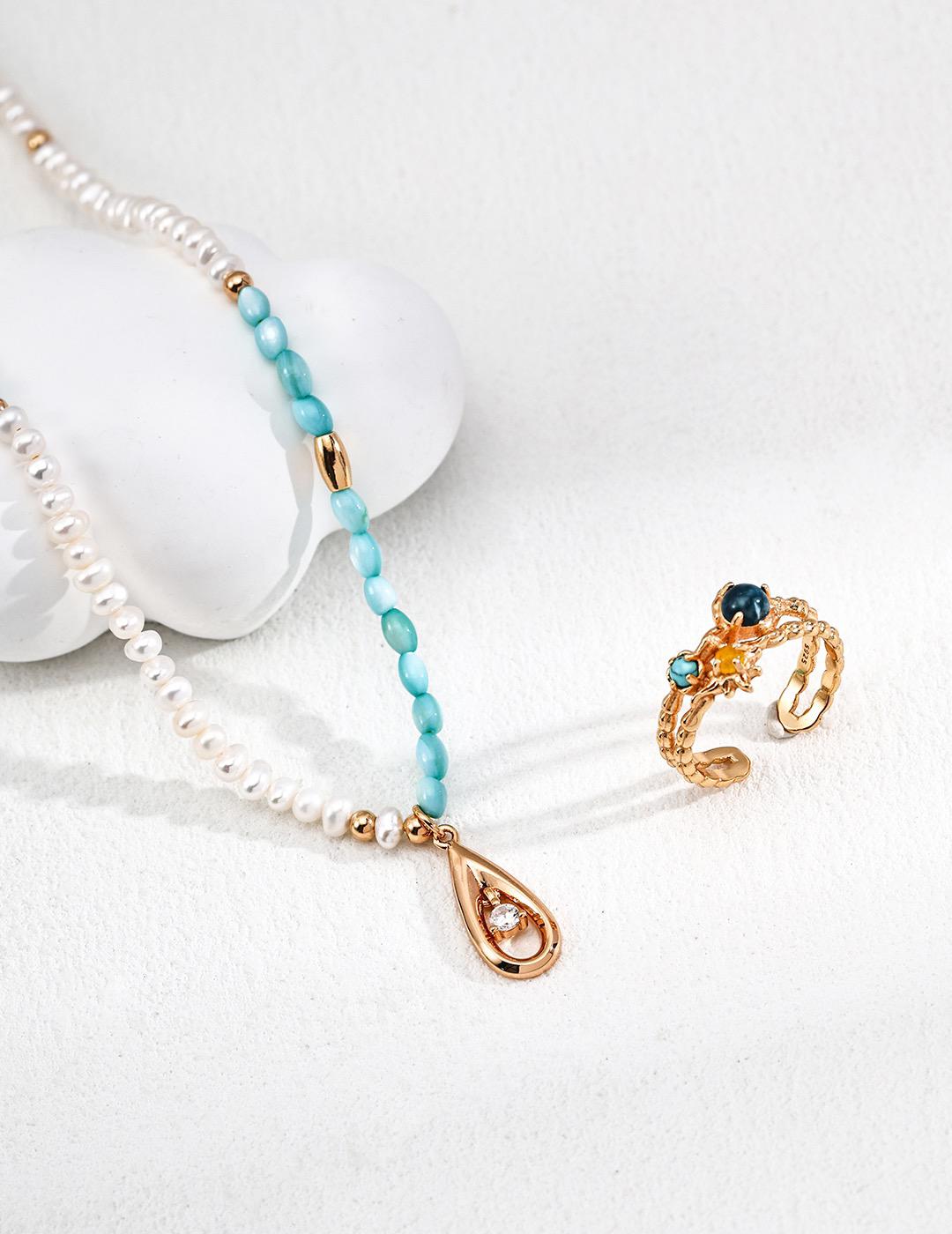 Kette mit natürlichen Perlen, Perlmutt & Zirkonia