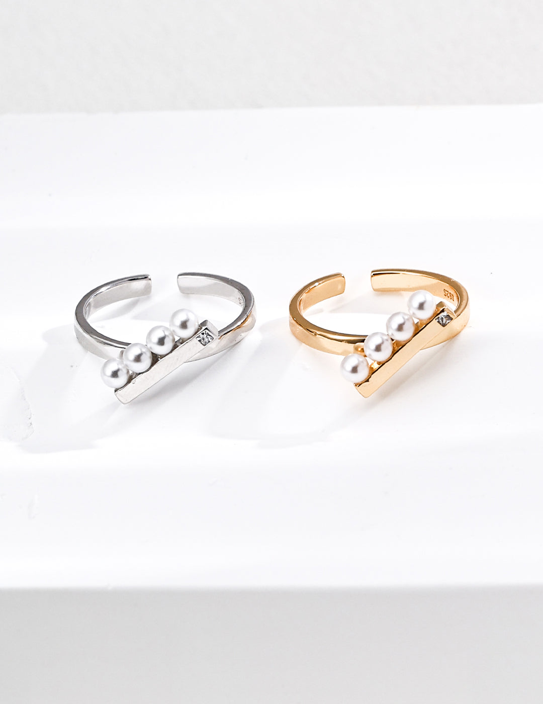 Perlenring - 925er Silber