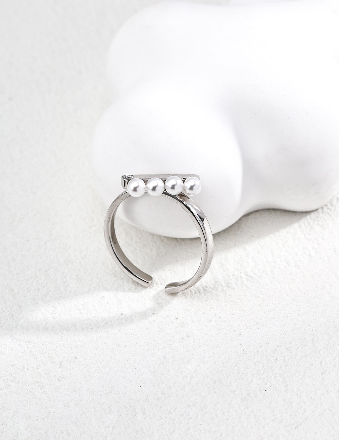 Perlenring - 925er Silber