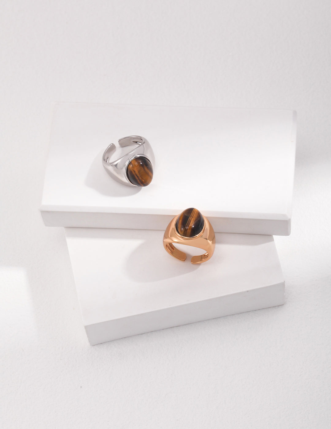 Tigerauge Natursteinring aus 925 Silber