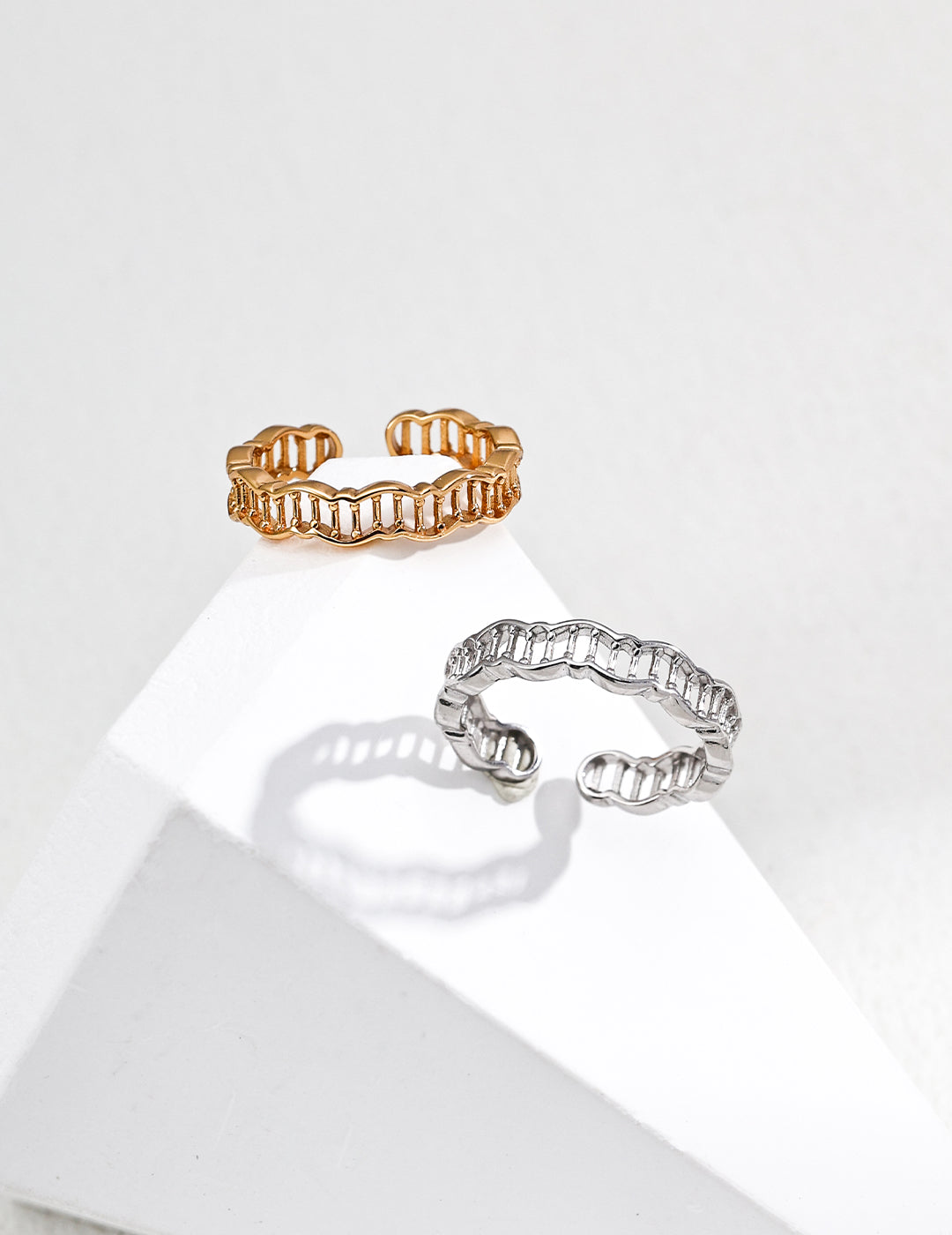 S925 Silberring – offen & verstellbar im Wellenstil