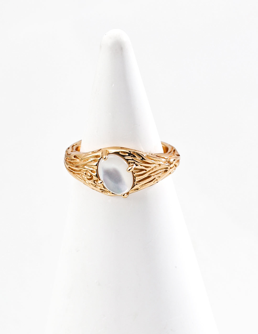 S925 Ring im Astdesign mit Muscheldetail