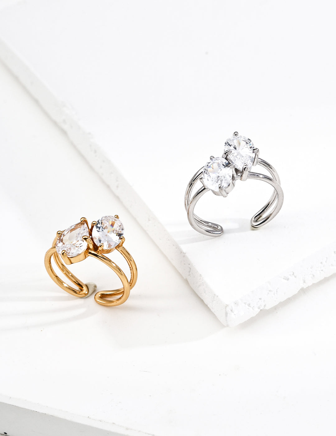 Offener Zirkonia-Ring aus 925er Silber