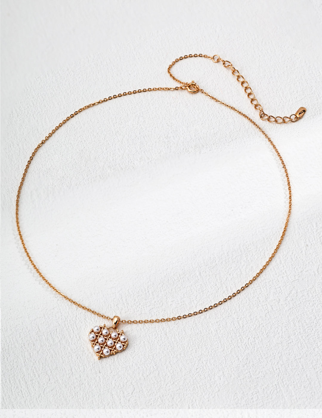 S925 Herz-Kette mit Zierperlen