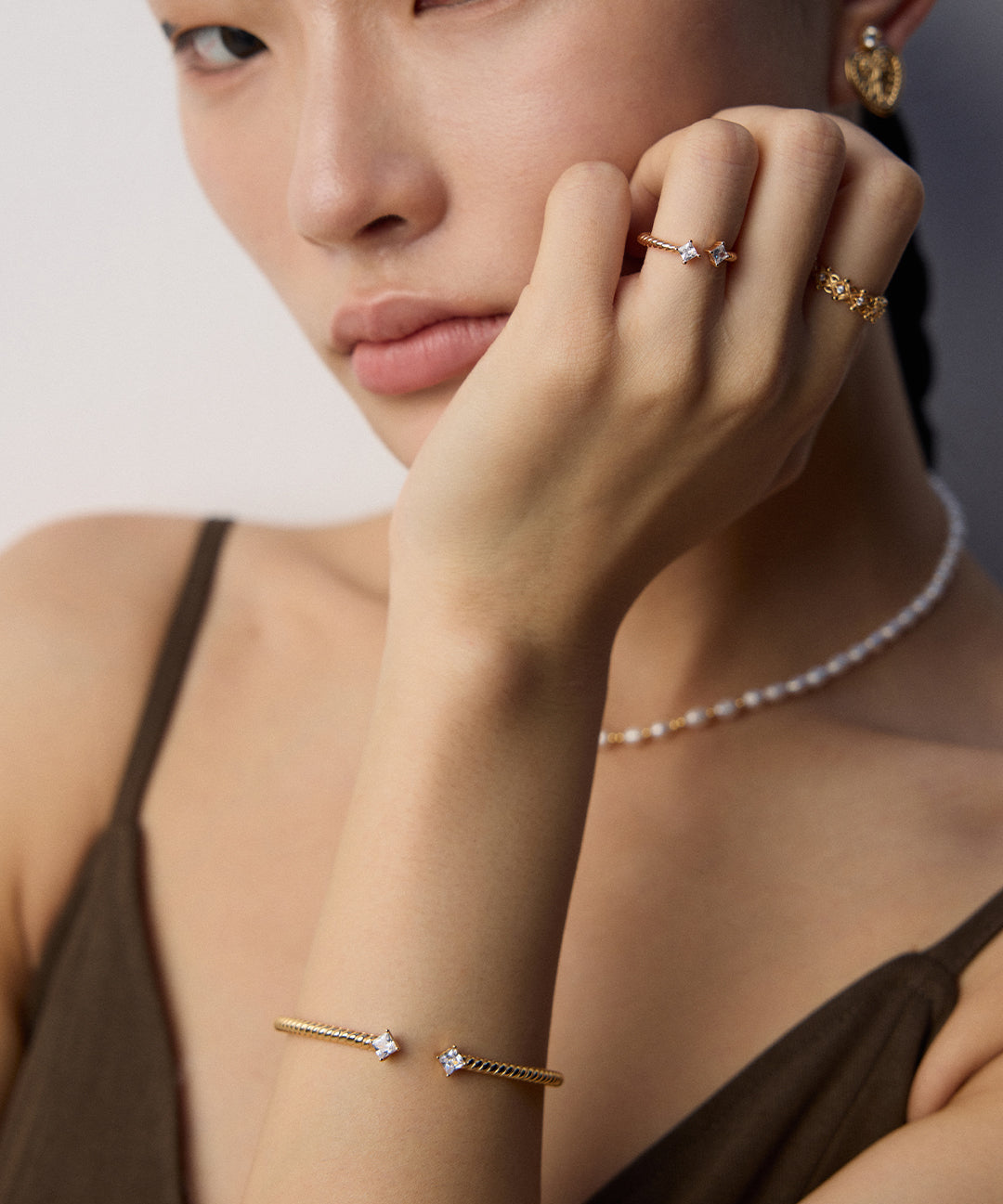 S925 Schmuckset mit gedrehter Seilstruktur & Zirkonia