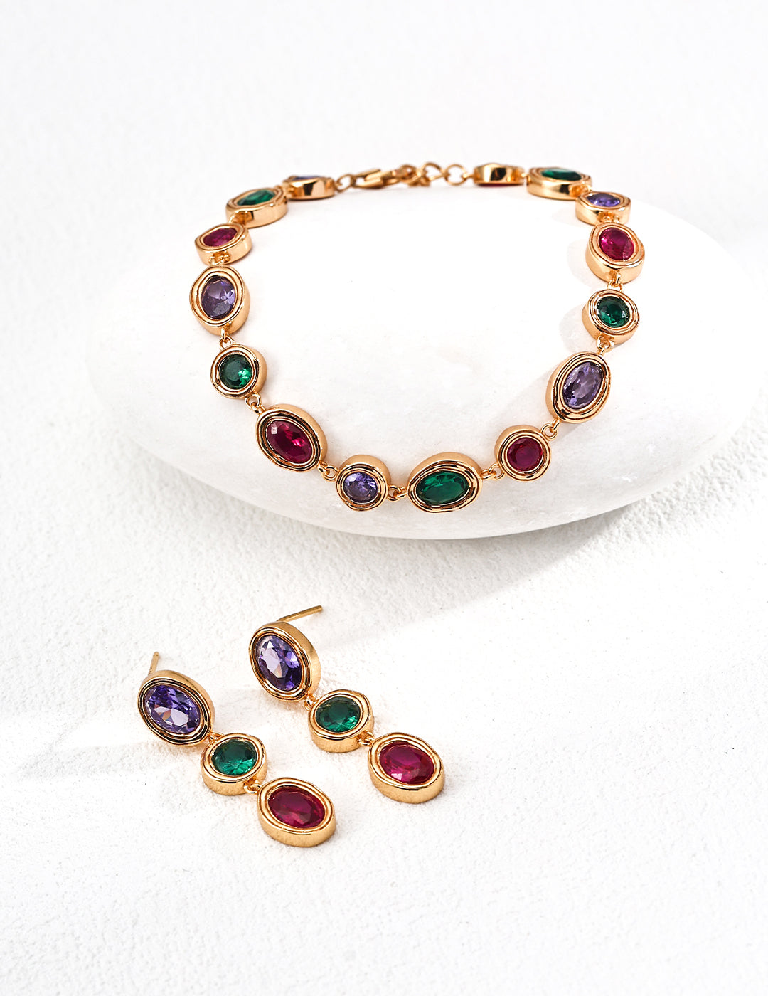S925 Vintage-Armband mit mehrfarbigen Ziersteinen
