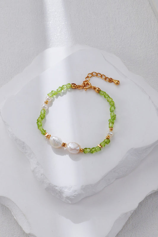 S925 Armband • Frühlingsperlen & Peridotgrün