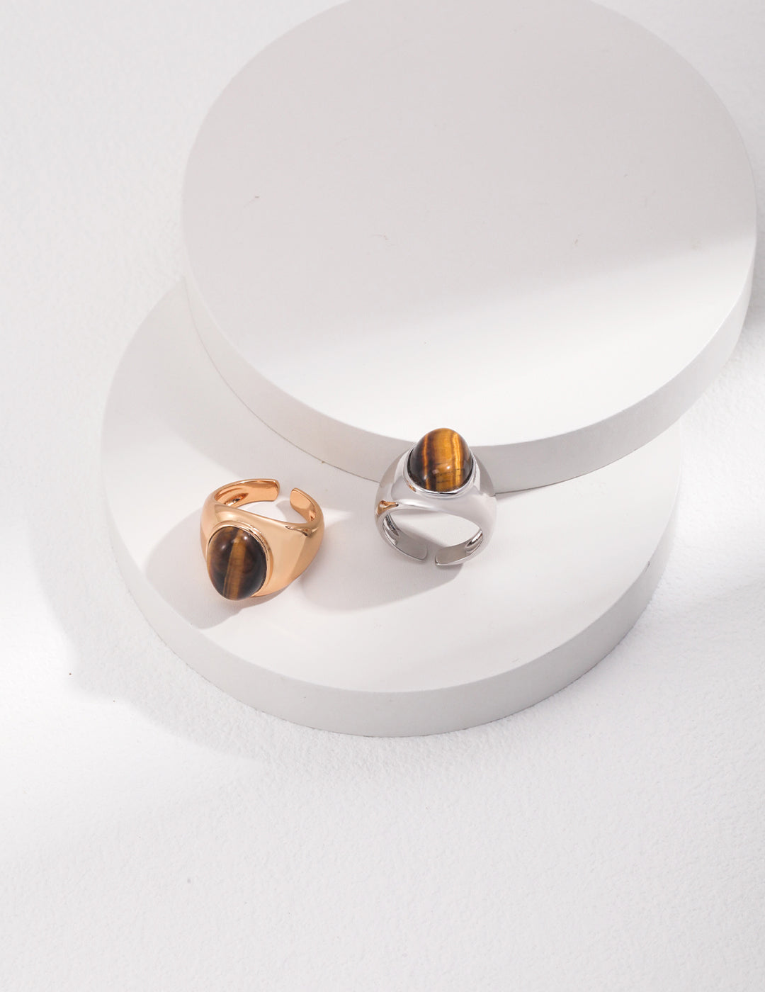 Tigerauge Natursteinring aus 925 Silber